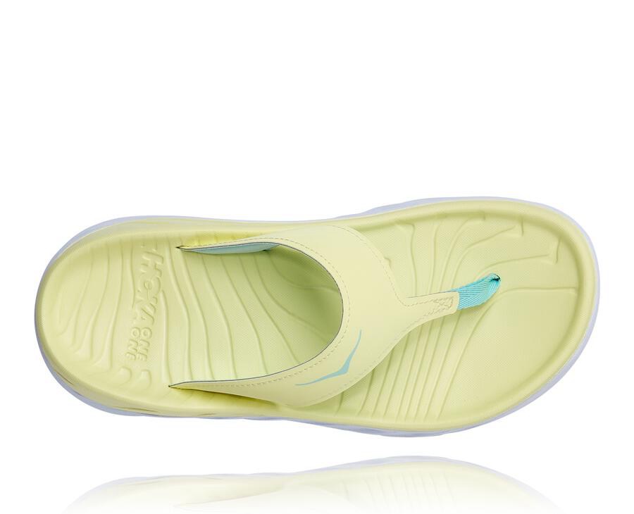 Hoka One One Sandals Womens Yellow/White - ORA Recovery Flip - 68947ZCIU